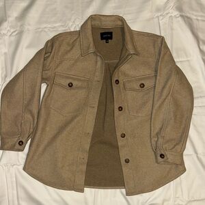 Love Tree Women's Beige Shirt Jacket
